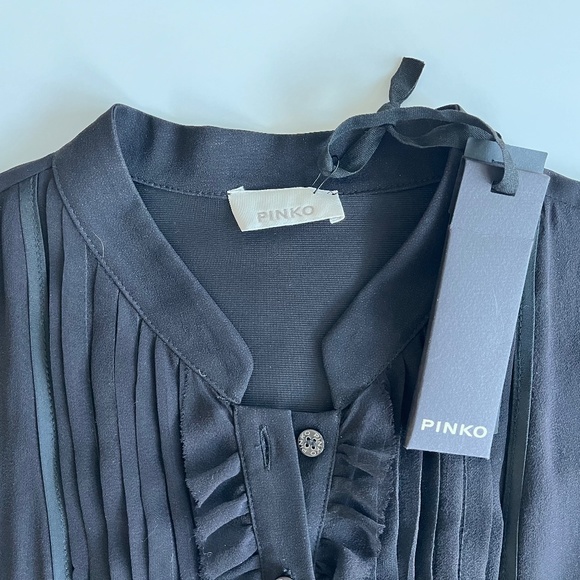 NWT Pinko Silk Perfect Little Black Dress Size 6 - Picture 5 of 10